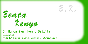 beata kenyo business card